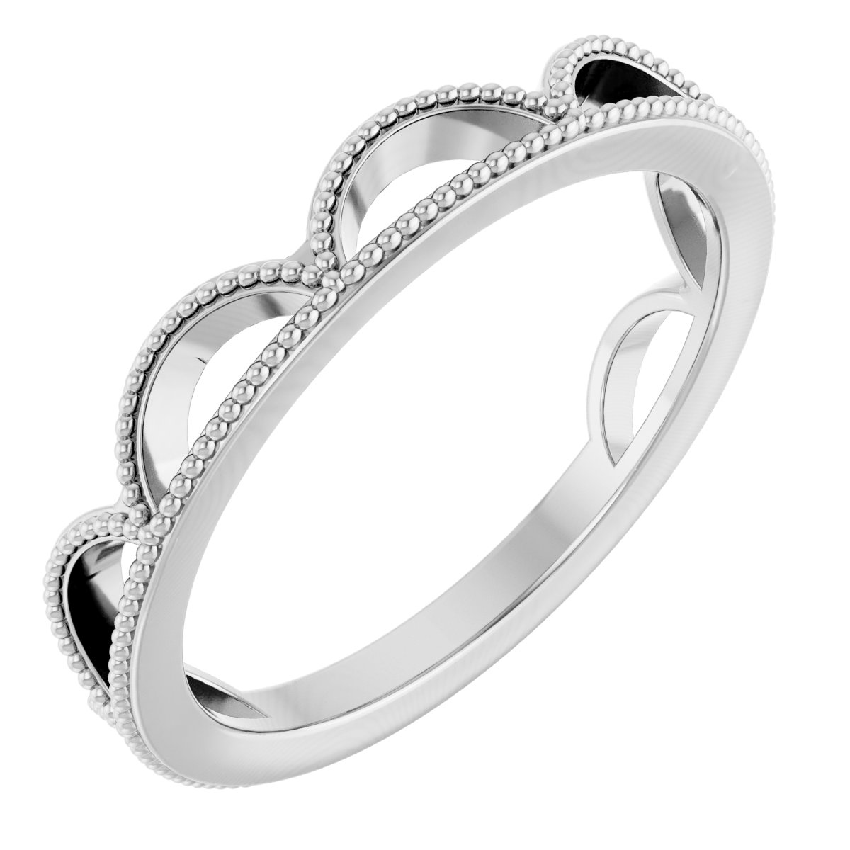 14K White Stackable Ring