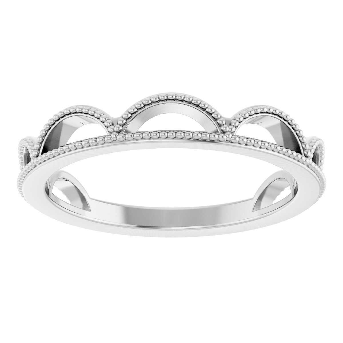 14K White Stackable Ring