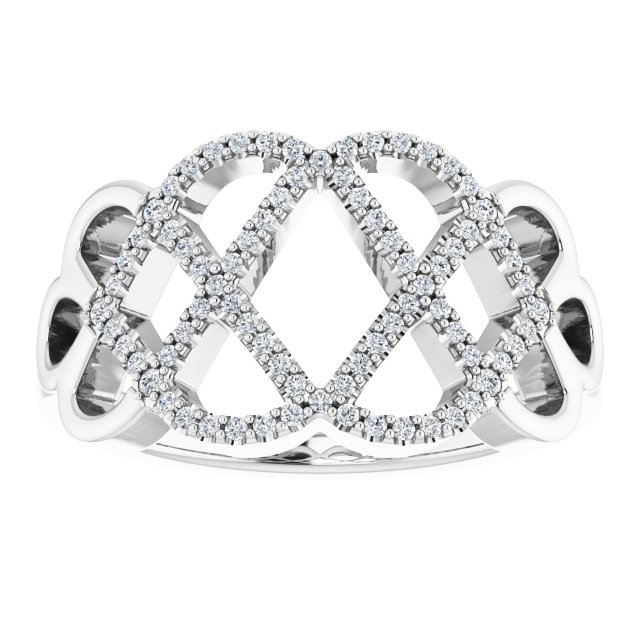 14K White 1/5 CTW Diamond Woven Ring