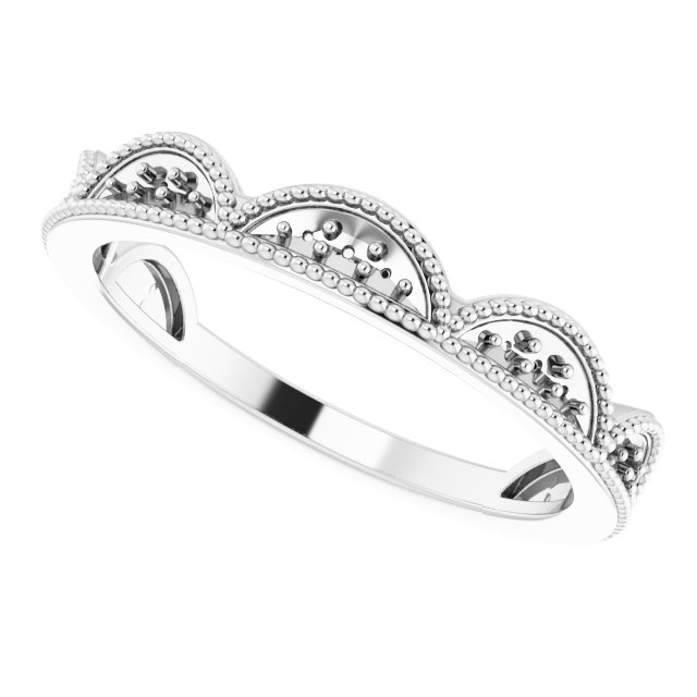 14K White 1/8 CTW Diamond Stackable Ring