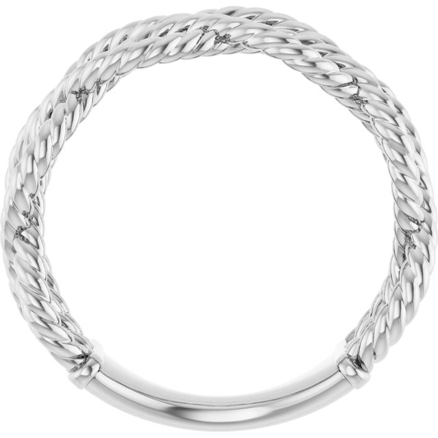 14K White Rope Ring