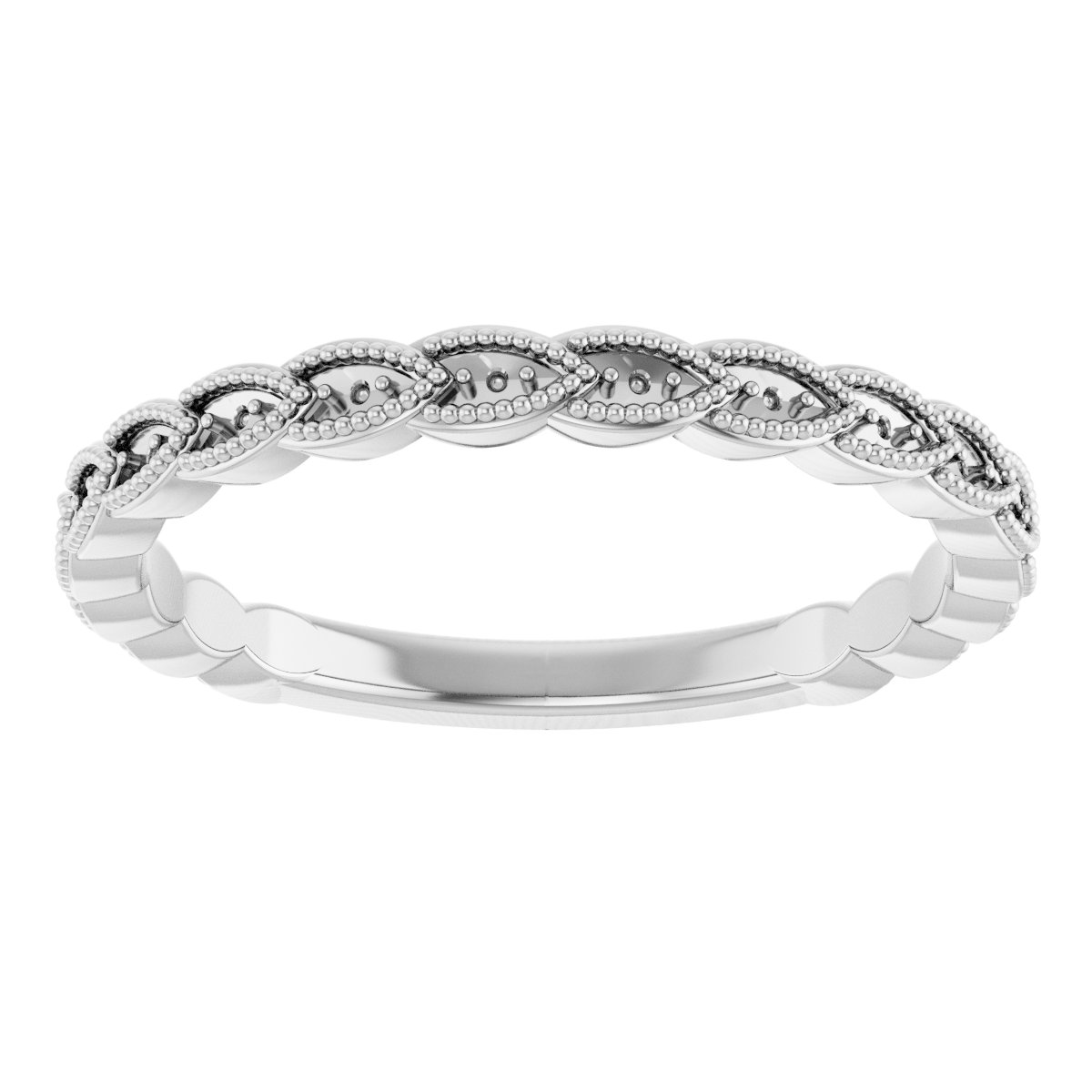 14K White .08 CTW Diamond Anniversary Band