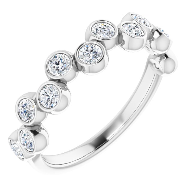 Platinum 3/4 CTW Natural Diamond Bezel-Set Ring