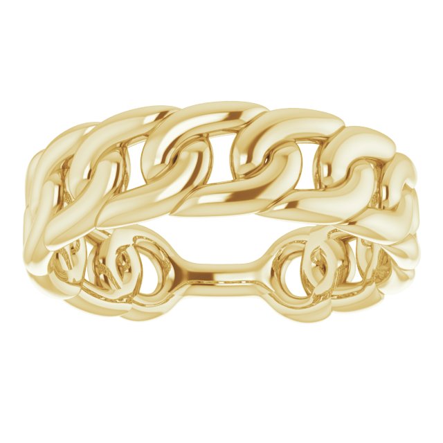 14K Yellow Stackable Chain Link Ring