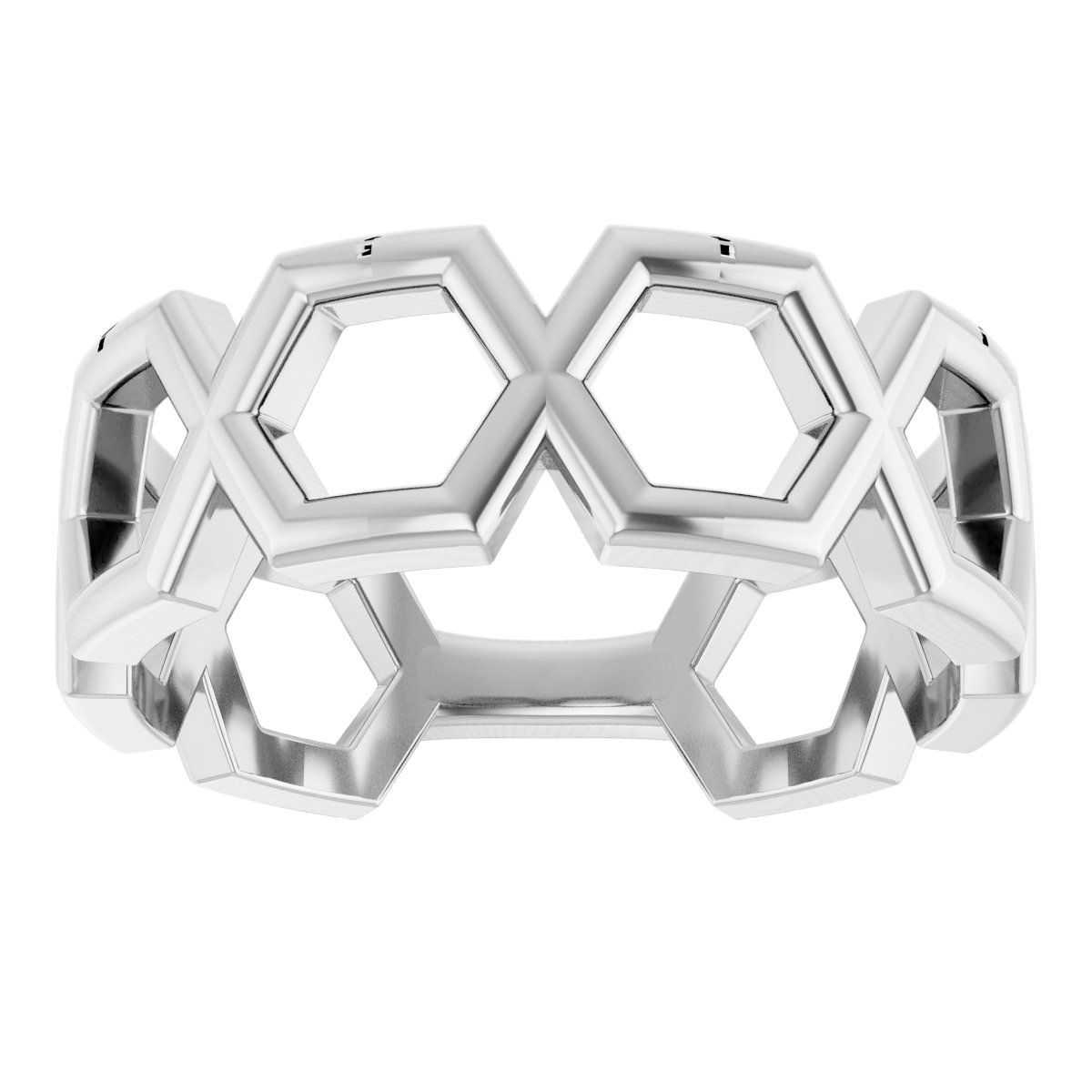 14K White Geometric Ring