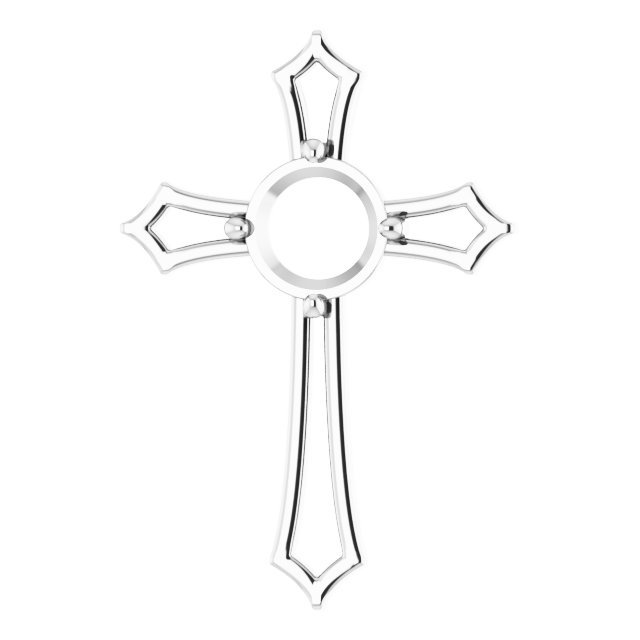 14K White  10 mm Round Pendant Mounting