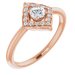 14K Rose 1/3 CTW Natural Diamond Halo-Style Clover Ring