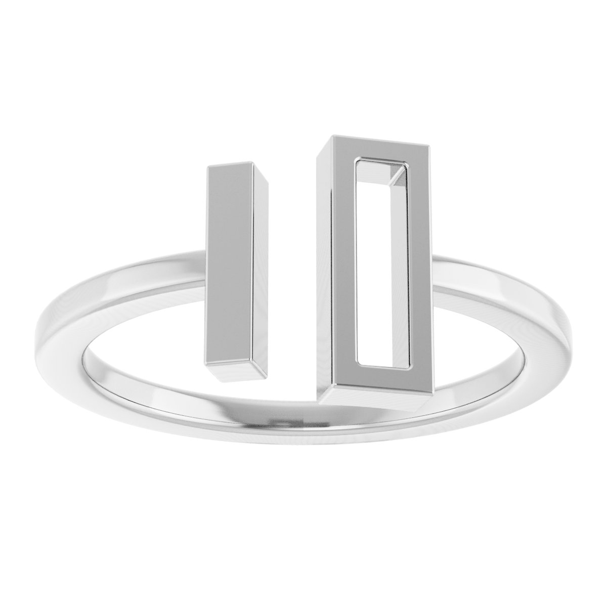 14K White Bar Ring