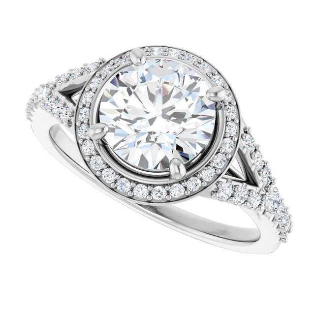 Platinum Halo Engagement Ring - Image 5