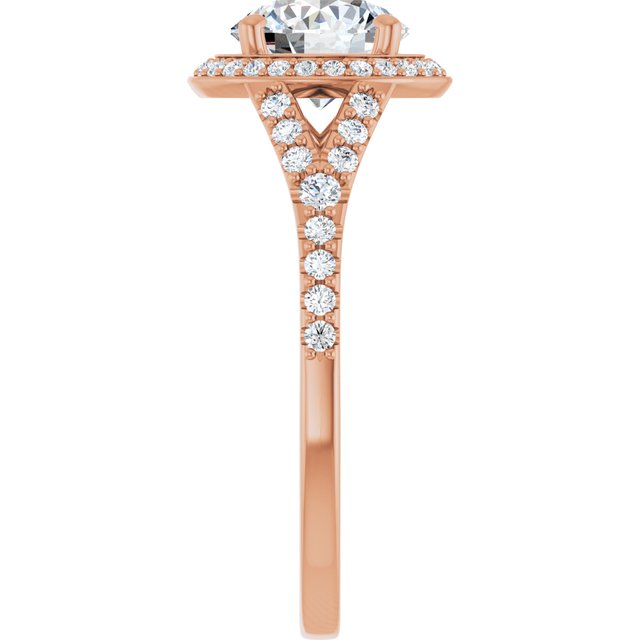 18 K Rose Gold Halo Engagement Ring - Image 4