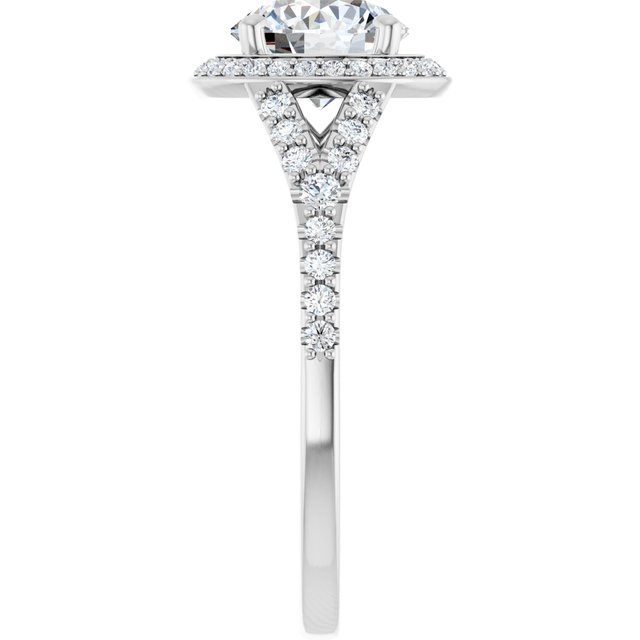Platinum Halo Engagement Ring - Image 4
