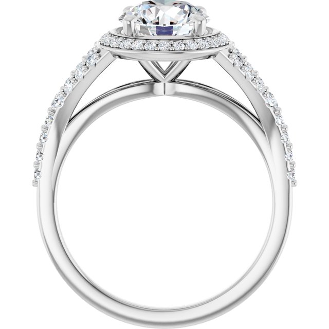 Platinum Halo Engagement Ring - Image 2