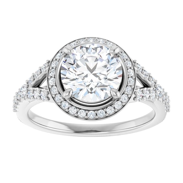 Platinum Halo Engagement Ring - Image 3