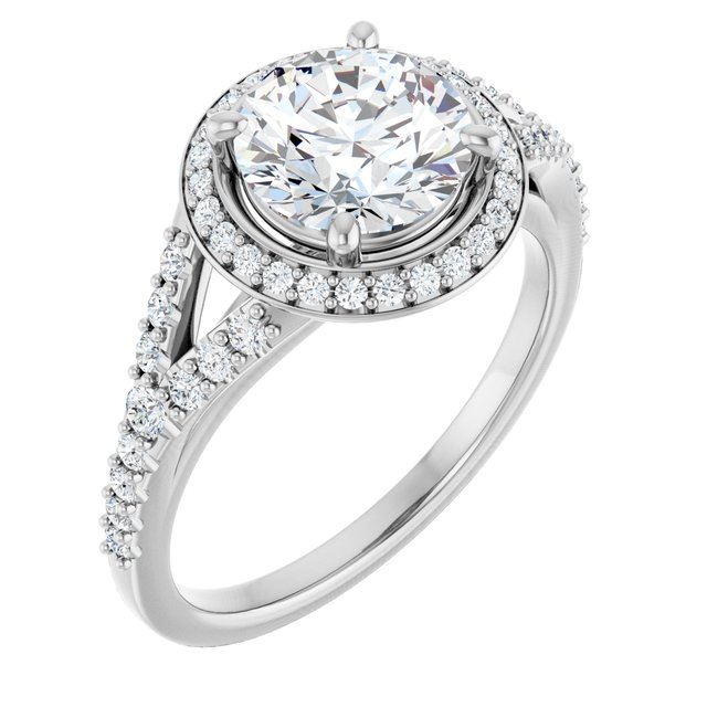 Platinum Halo Engagement Ring