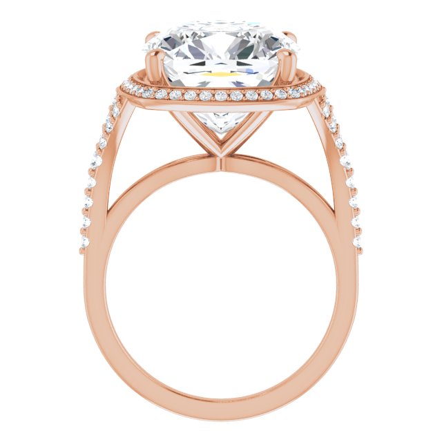 18 K Rose Gold Halo Engagement Ring - Image 2