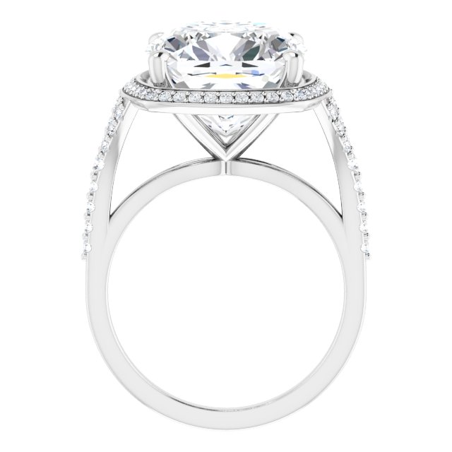 Platinum Halo Engagement Ring - Image 2