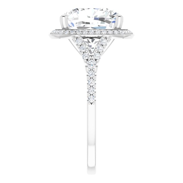 Platinum Halo Engagement Ring - Image 4