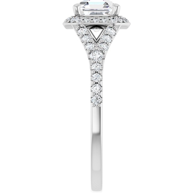 Platinum Halo Engagement Ring - Image 4