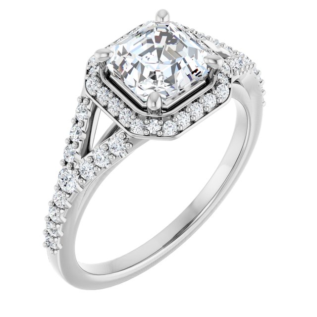 Platinum Halo Engagement Ring