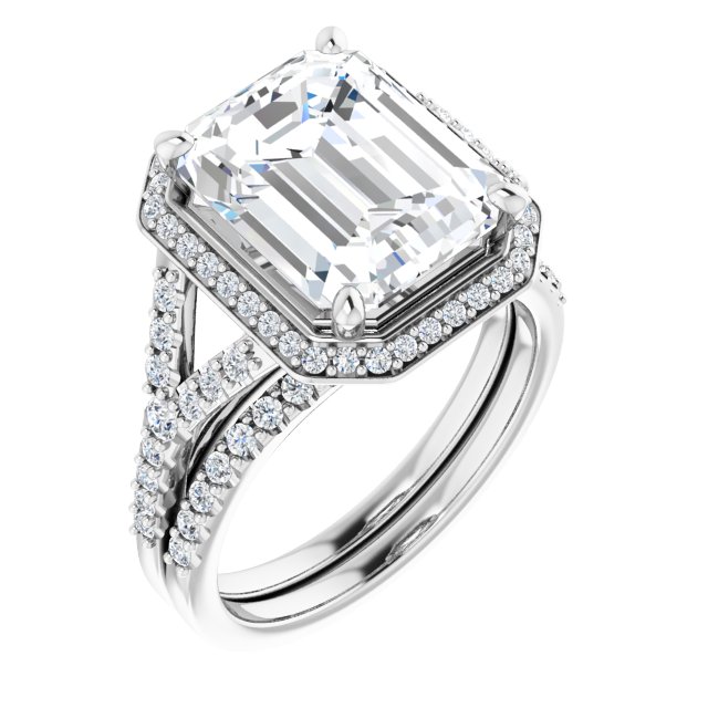 Platinum Halo Engagement Ring - Image 6
