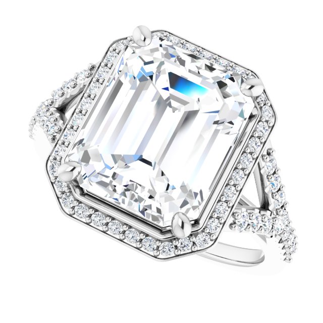 Platinum Halo Engagement Ring - Image 5
