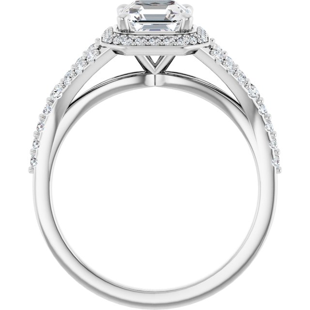 Platinum Halo Engagement Ring - Image 2