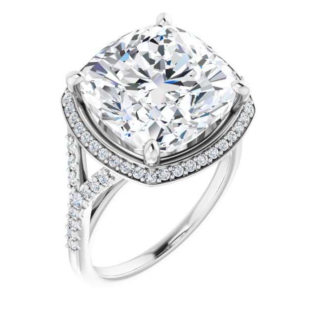 Platinum Halo Engagement Ring