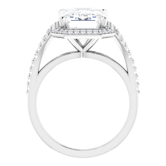 Platinum Halo Engagement Ring - Image 2