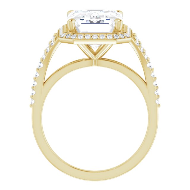 18 K Yellow Gold Halo Engagement Ring - Image 2