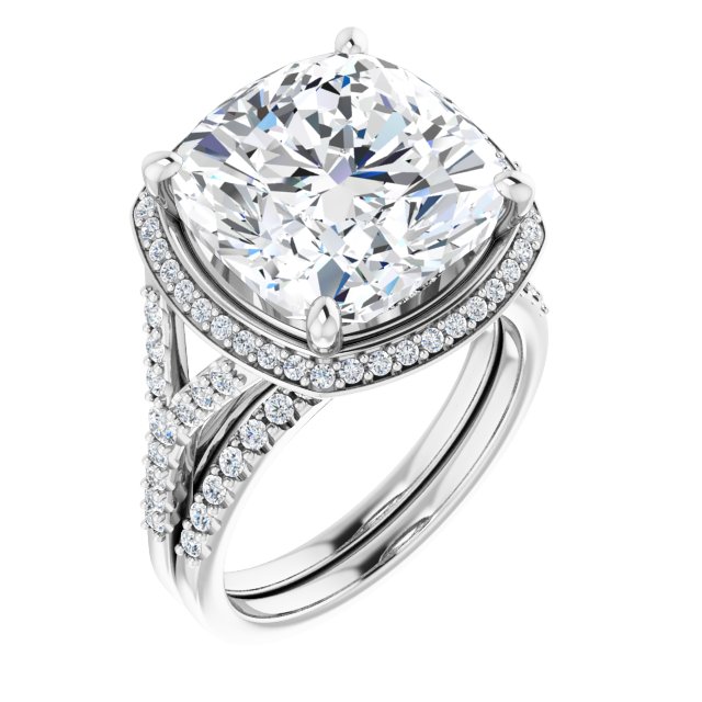 Platinum Halo Engagement Ring - Image 6