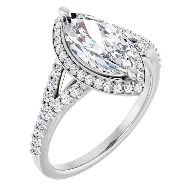 Platinum Halo Engagement Ring