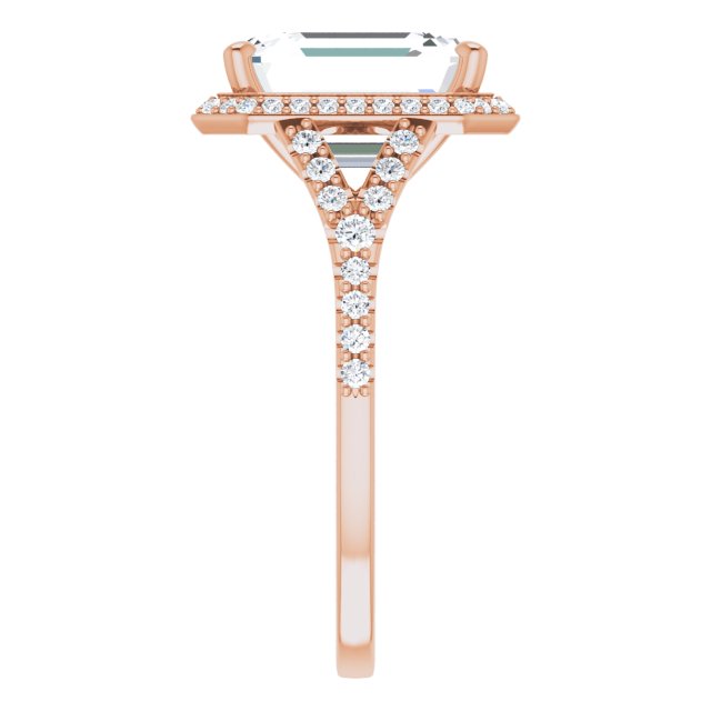 18 K Rose Gold Halo Engagement Ring - Image 4