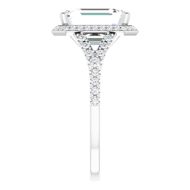 Platinum Halo Engagement Ring - Image 4