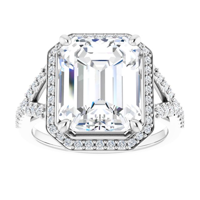 Platinum Halo Engagement Ring - Image 3