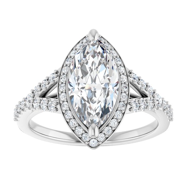 Platinum Halo Engagement Ring - Image 3