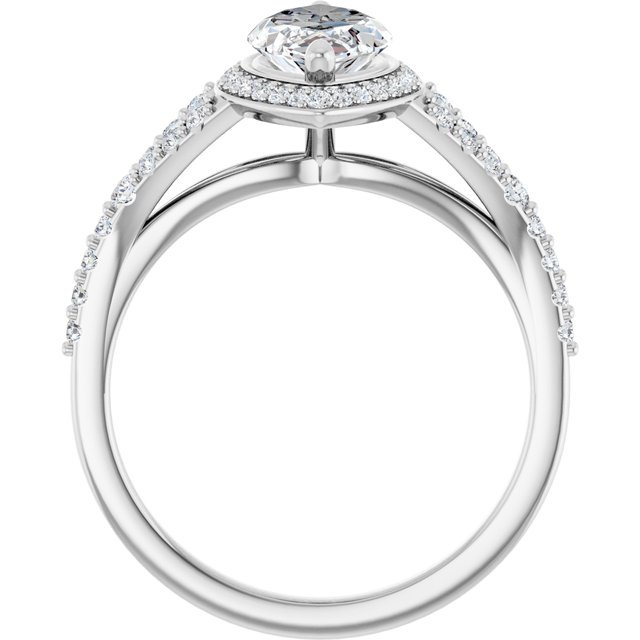 Platinum Halo Engagement Ring - Image 2