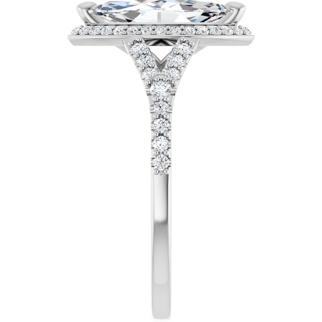 Platinum Halo Engagement Ring - Image 4