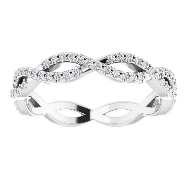 14K White 3/8 CTW Diamond Infinity-Inspired Eternity Band Size 8