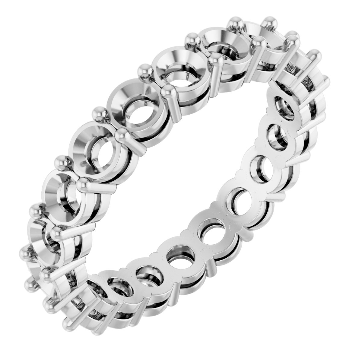 Shared-Prong Eternity Band