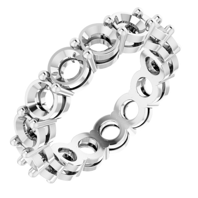 Shared-Prong Eternity Band