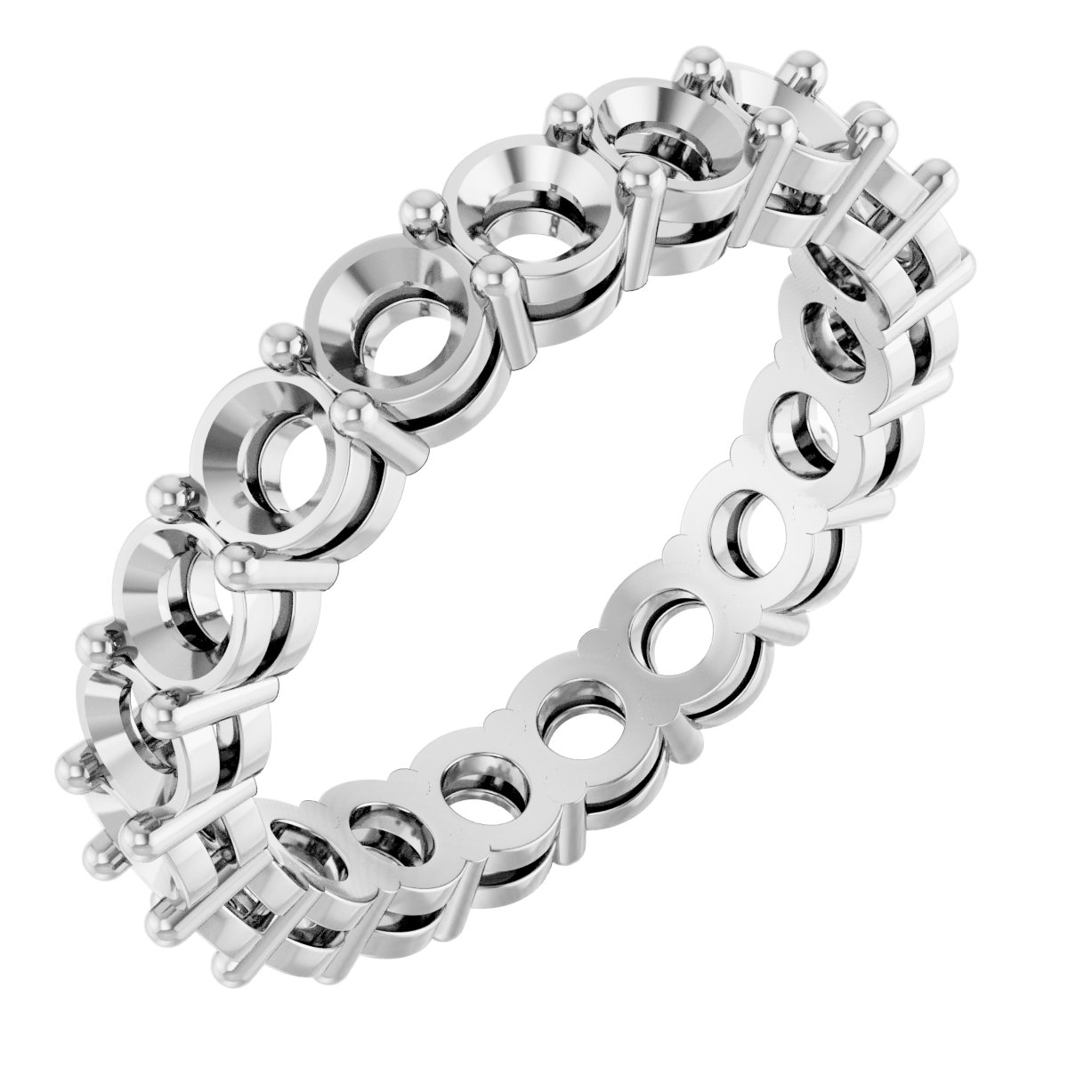 Shared-Prong Eternity Band