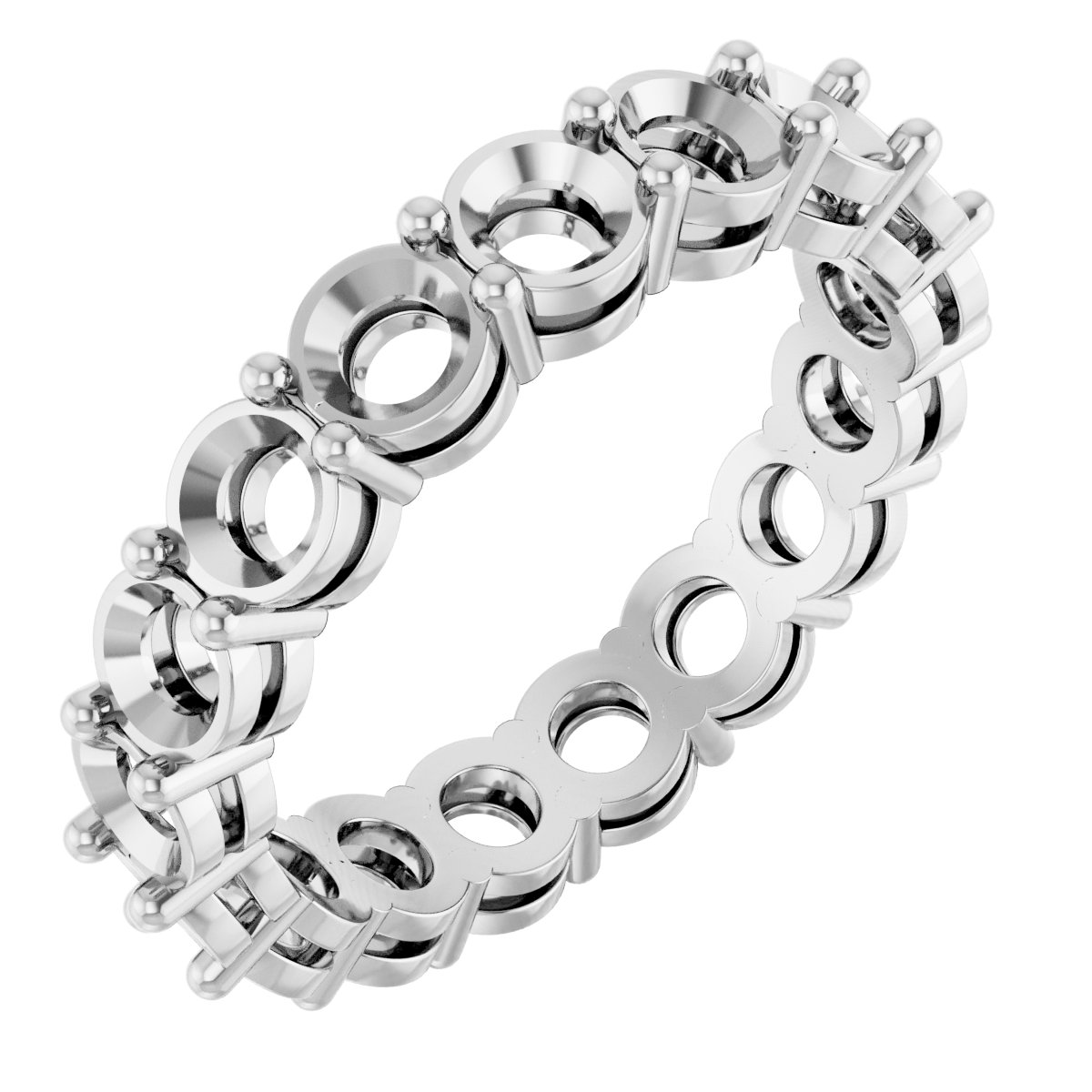 Shared-Prong Eternity Band