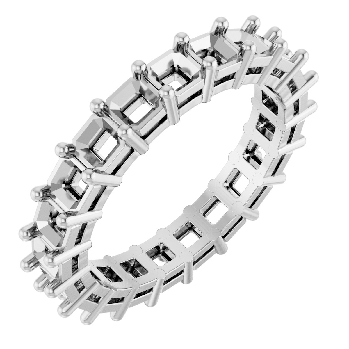 Shared-Prong Eternity Band