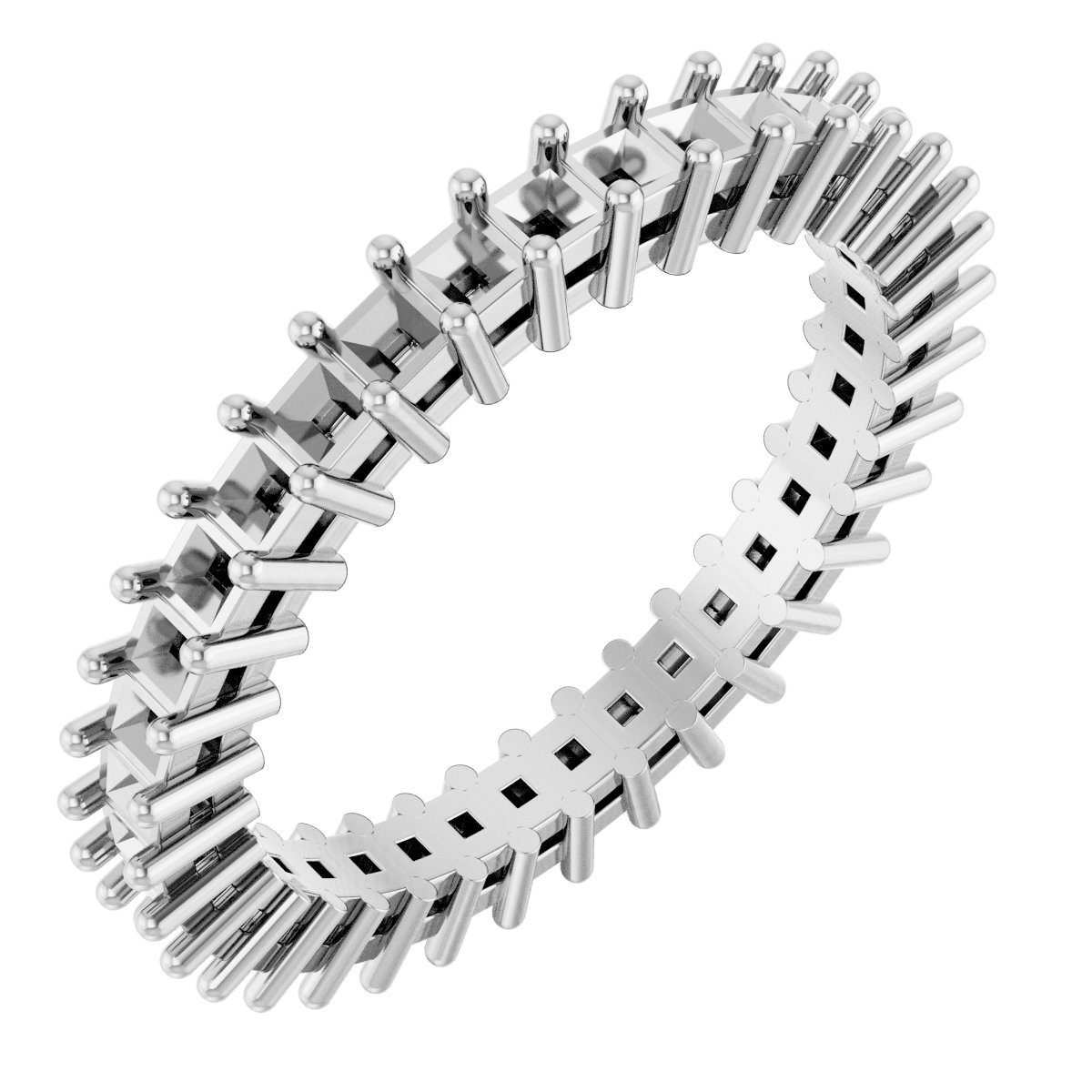 Shared-Prong Eternity Band