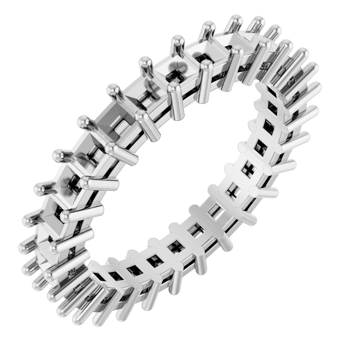 Shared-Prong Eternity Band