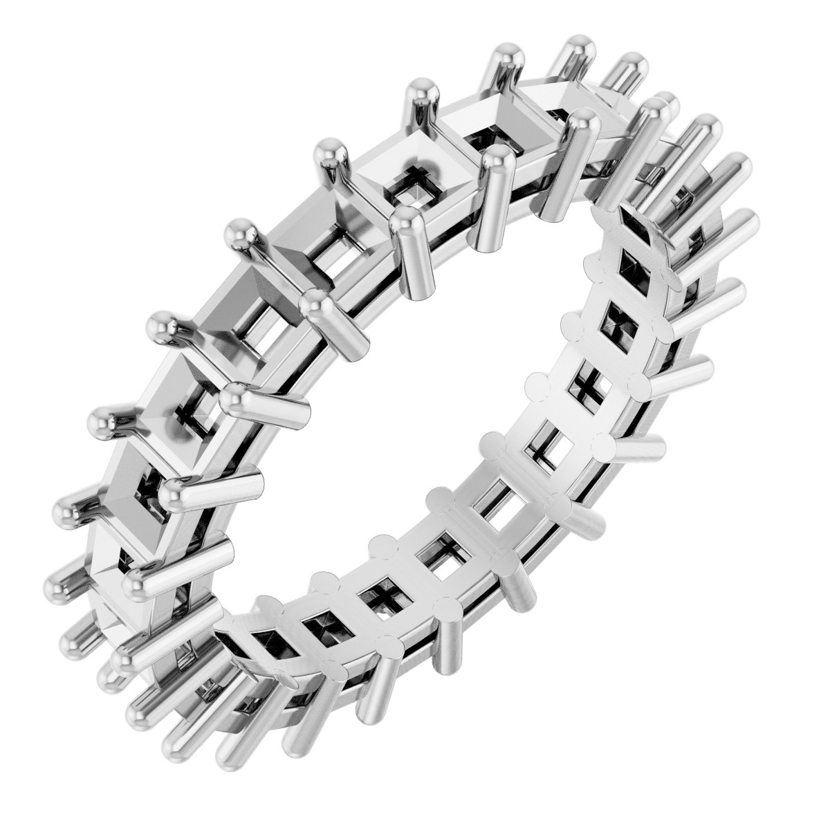 Shared-Prong Eternity Band
