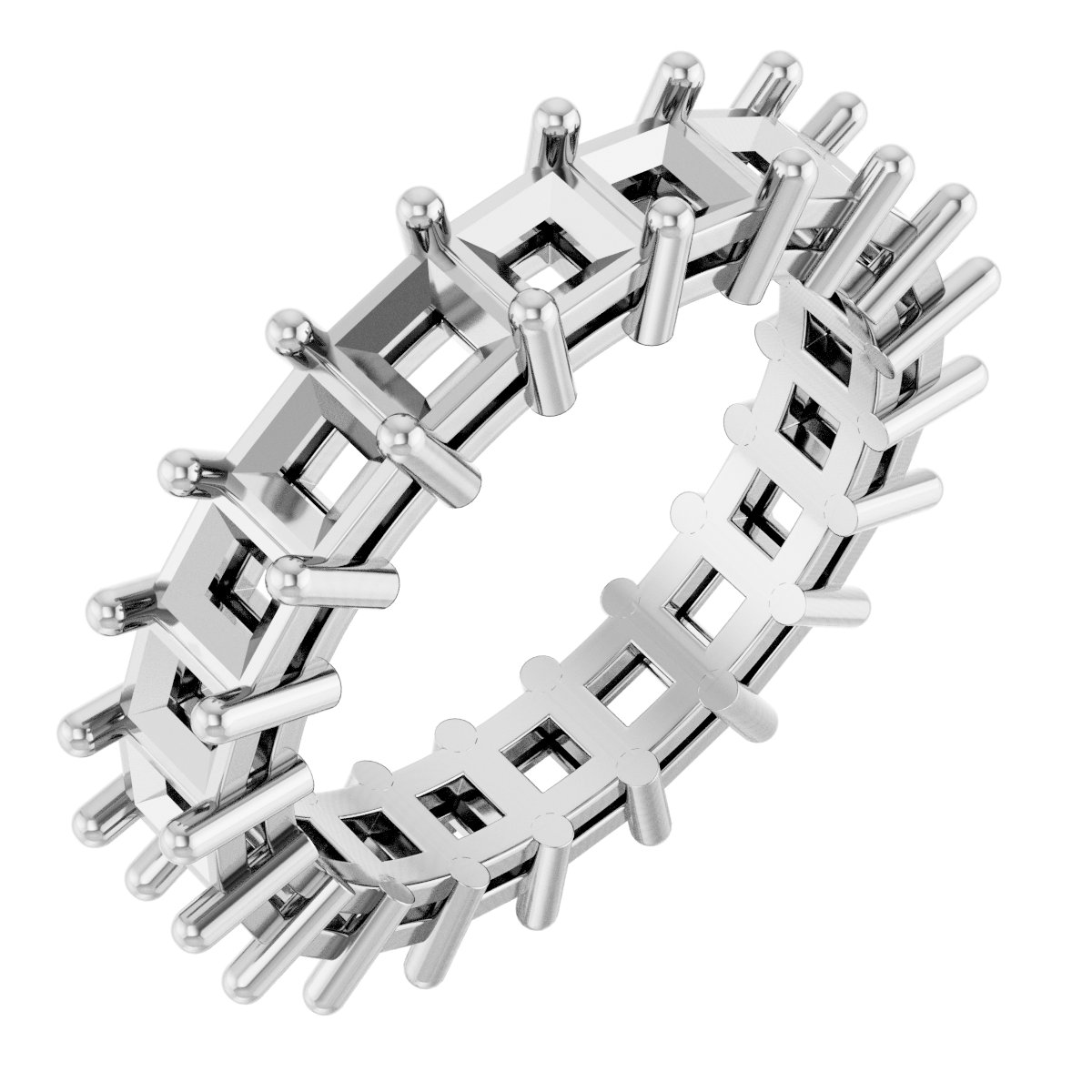 Shared-Prong Eternity Band