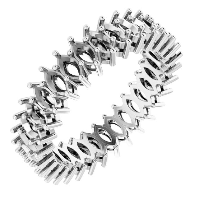 Shared-Prong Eternity Band