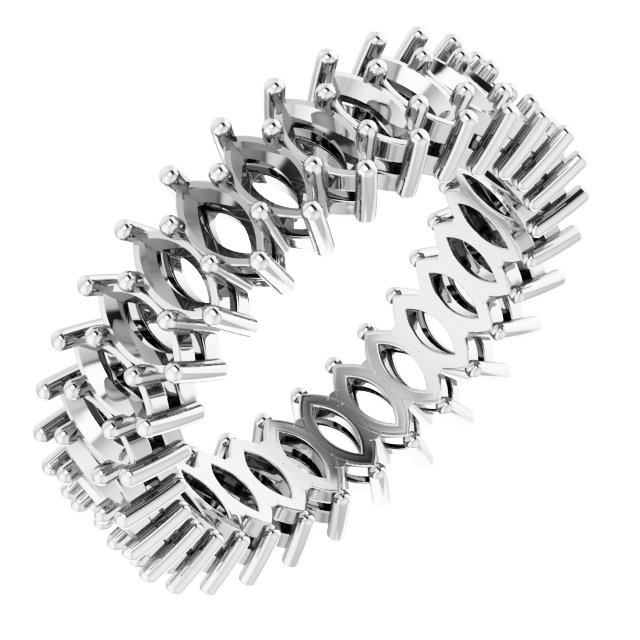 Shared-Prong Eternity Band