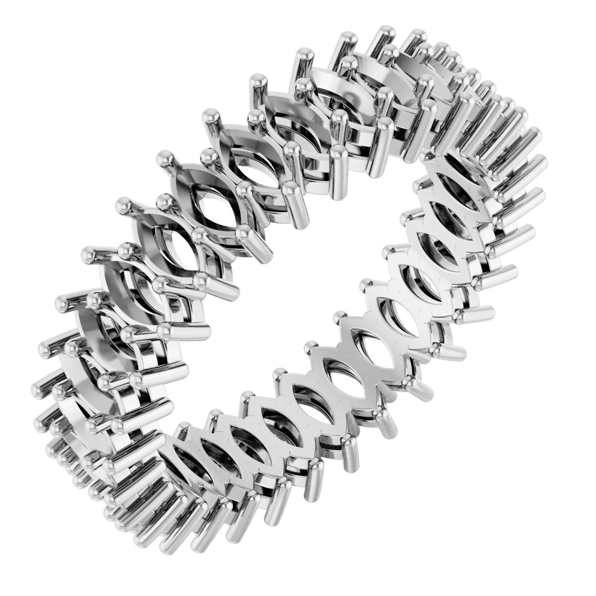 Shared-Prong Eternity Band